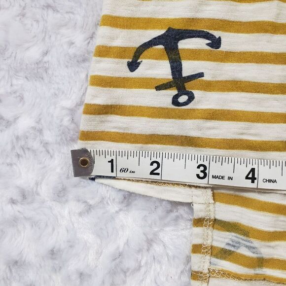 Nautical yellow striped tank blue anchors and zip back see measurements for size - Picture 6 of 6